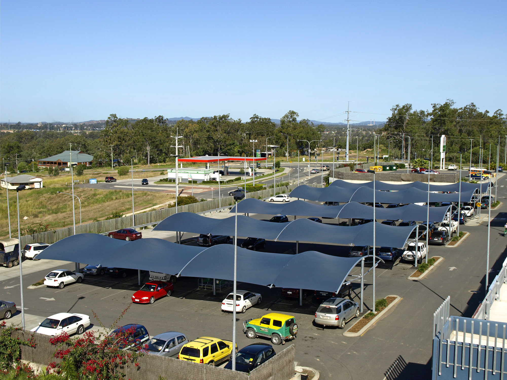 Woolworth's Karalee waterproof sun shade membrane and Structures